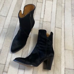 Lucchese calf hair ankle booties